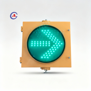 Mũi Tên Màu Vàng <span class=keywords><strong>LED</strong></span> Tín Hiệu Giao Thông Đầu <span class=keywords><strong>300Mm</strong></span> PC Năng Lượng Mặt Trời Mains Điện Đường Xây Dựng Cảnh Báo Chỉ Hướng Cho Đường Hầm - Product Image 3