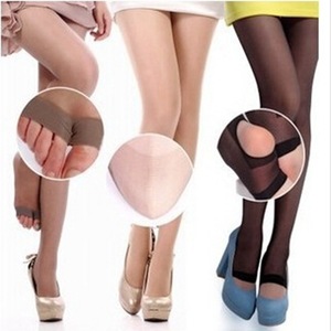 Muruan Ultra Thin 8D Peep Toe Pantyhose Sheer Solid Color Cotton Core Spun Yarn For Women - Product Image 1