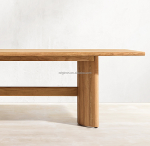 Muebles de Jardín de Lujo para el Borde de la Piscina, Mesas de Comedor Rectangulares de Teca Duraderas - Product Image 4