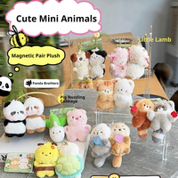 Adorable Ensemble de Porte-clés Peluche Interactifs avec Connexion Magnétique, Poupées Kawaii pour Sac, Idéal pour Meilleurs Amis