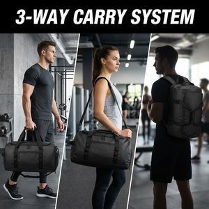 Hidden Backpack Straps Luggage Travel <strong>Overnight</strong> Tote Hand Waterproof Dry Wet Separation Sport Gym <strong>Bag</strong> with Shoe Compartment - Product Image 1