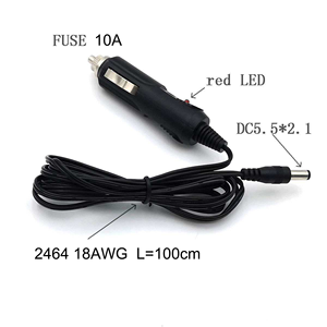 Dây cáp nối dài nguồn sạc ô tô 12V 10A, đầu nối tẩu thuốc xe hơi sang DC5521 5.5*2.1cm, bán buôn, dành cho thiết bị trong xe hơi - Product Image 2