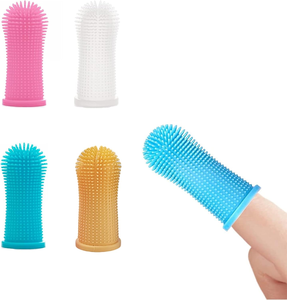 Cepillo de Dientes de Dedo para Perros, Kit de Limpieza Dental para Mascotas, Juego de 4 Cepillos de Dientes de Dedo para Perros y Gatos - Product Image 1