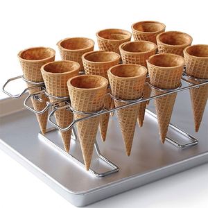Support de cônes à crème glacée en métal chromé argenté, 16 cavités, mini, pour enfants, sur mesure, vente en gros, pour table de magasin - Product Image 5