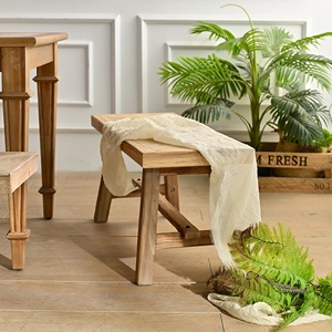 Muebles de Estilo Rústico Contemporáneo Personalizados, Banco Largo de Madera, Silla Rústica para Sala de Estar - Product Image 3