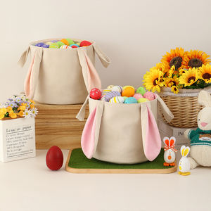 Cesta de Regalo de Gran Capacidad con Orejas de Conejo de Peluche Suave para Pascua, Venta al por Mayor - Product Image 2