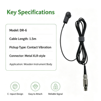 Mini microphone à contact pour violon, guitare, guqin, transducteur de vibrations pour enregistrement et performance en direct