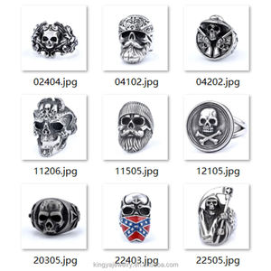 Anelli Punk Biker in Acciaio Inox Placcato Oro 18K con Design Teschio e Zirconi, Personalizzabili per Regali - Product Image 3