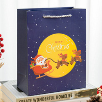 Cadeau de dessin animé pour enfants sac de Noël décoration sacs de Noël Boutique carton blanc Logo personnalisation sac fourre-tout de Noël