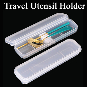 SUNSHING Travel Cutlery <b>Box</b> Portable Flatware <b>Box</b> <b>Camping</b> Tableware <b>Storage</b> Case Plastic Utensil Holder Knife Fork Spoon Case - Product Image 1