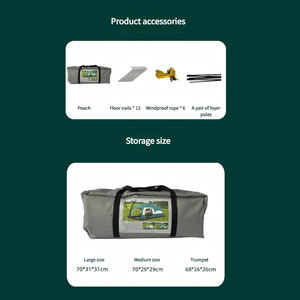 Tienda de campaña grande de lujo, protección solar, 4 estaciones, impermeable, tienda de campaña, gran <span class=keywords><strong>espacio</strong></span> para 3-4 personas, fiesta y glamping - Product Image 4