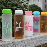 Bouteilles en plastique pour boissons Sport Bouteille de boisson Gobelet Vente en gros en vrac Gobelet en plastique Tasse à eau Sans BPA Bouteille d'eau transparente de 500ml