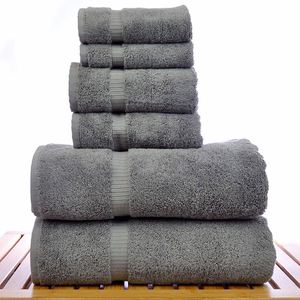 Ensemble de serviettes de bain en coton peigné 100% brodé, blanc, 500 g/m², luxe, qualité hôtel - Product Image 1