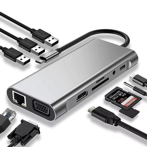 11/10/8/7/6/5/4/3 1 USB C HUB Docking Station Adapter cho máy tính xách tay USB 3.1 Type-C HUB HDTV VGA RJ45 SD TF âm thanh PD 100W - Product Image 6