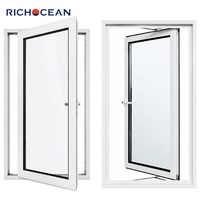 Ventana Abatible de Aluminio Insonorizada Personalizada de Fábrica RICHOCEAN, Vidrio Templado con Aislamiento Térmico, Ventanas de Toldo para Dormitorio
