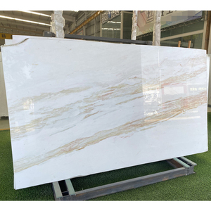 Grande dalle de marbre poli Goldtop Aristide Gold Vein en pierre naturelle pour carrelage de sol et de mur et comptoir de salle de bain de villa - Product Image 3