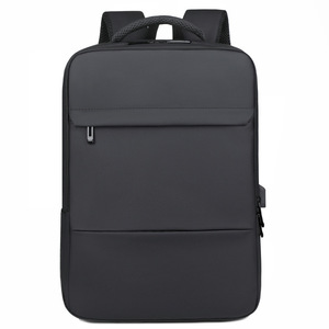 Viyalu Men's <b>Large</b> Capacity Laptop <b>Backpack</b> 15 Inches Water Resistant Business Commuter Bag Solid Color Black Gray - Product Image 4