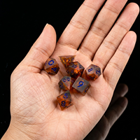 Mini set de dés DND en résine bleue irisée mate, 7 pièces, dés polyédriques à bords tranchants, dés givrés, jeux de rôle sur table, jeux de société Dungeons & Dragons