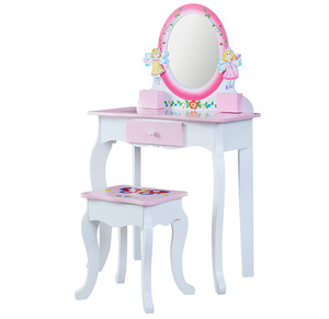 Muebles de Dormitorio Modernos, Tocador Infantil con Espejo y Taburete, Mesa de <span class=keywords><strong>Maquillaje</strong></span> de Madera MDF <span class=keywords><strong>para</strong></span> <span class=keywords><strong>Niñas</strong></span> - Product Image 2