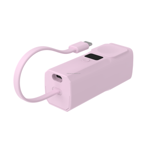 2024 Mini Portable Smart Watch Charger 5000mAh Built-in Cable LED Display Wireless Charging Type-C <strong>Input</strong> 18W 20W Double USB - Product Image 2