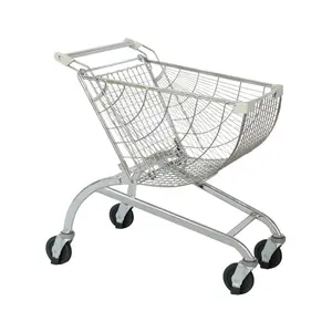 Carrito de la compra de 80 litros, alta calidad, bajo precio, cuatro ruedas, ventilador de supermercado, carrito de metal