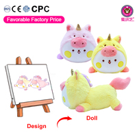 Peluches personnalisées de taille moyenne, rembourrage en coton PP, design brodé, jouets anti-stress écologiques pour enfants