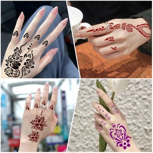 Autocollants de tatouage peints à la main, pochoirs évidés, pochoirs de tatouage personnalisés style dentelle florale, <span class=keywords><strong>henné</strong></span> - Product Image 2