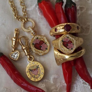 18K chapado <span class=keywords><strong>en</strong></span> oro de acero inoxidable flor amor colgante collar perla circón Luz de lujo para mujeres fiesta de verano - Product Image 1