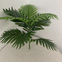 B1453 Palmier artificiel en plastique de haute qualité, petit, pour décoration de mariage, hôtel, restaurant, verdure au sol avec grandes feuilles