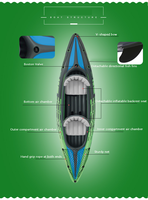 Raft de pêche Challenger pour 1 personne, canoë-kayak gonflable en PVC haute pression pour sports nautiques