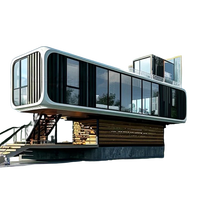 Maisons modulaires en conteneurs avec panneaux sandwich et structure en acier, design moderne, utilisation en extérieur, cuisine portable, grand espace, cabane Apple