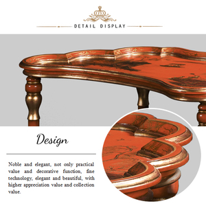 Yips-LD-1203-0843 de estilo chino pintado a mano, Paisaje con patrón en rojo antiguo, mariposa clásica de lujo, mesa de sport - Product Image 4