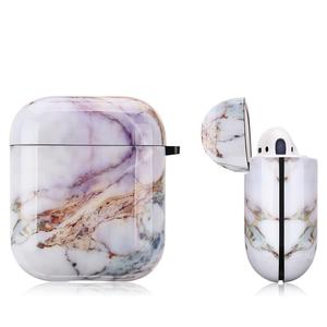 Wholesale <strong>Custom</strong> OEM Shockproof TPU Wireless Earphone Charging Protective <strong>Case</strong> for <strong>Airpod</strong> for Apple - White Marble - Product Image 2