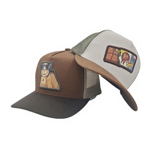 Custom Logo 5 Panel Trucker <b>Hat</b> Printed Design Low MOQ OEM Vintage Inspired Retro Outdoor Sports Cycling Beach Performance Mesh - Product Image 1