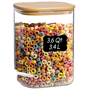 Frasco de Almacenamiento Cuadrado Clásico de Vidrio Borosilicato de Grado Alimenticio, Transparente y Grueso, Hermético, para Envasar Kimchi y Salsas - Product Image 1