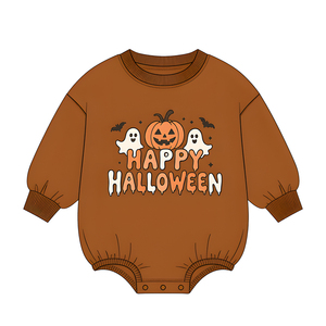 Pigiami coordinati per la famiglia a tema Halloween: pigiama per neonati con stampa zucca, top per mamma, vestiti personalizzati con motivo OEM - Product Image 3