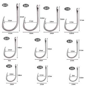 Anzuelos de pesca de púas de acero inoxidable 100, gancho de cebo afilado Offset para peces de agua dulce y salada, venta al por mayor, 9260 Uds. - Product Image 4