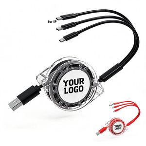 Wholesale Promotional Gift Custom Logo Universal Retractable 3 in 1 <b>Multi</b> Multiple 3in1 USB Charging <b>Charger</b> Cable - Product Image 1