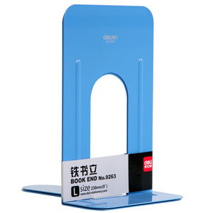 Deli Metal Bookend 9263 Blue Desktop Organizer Bookshelf Office Supply - Product Image 4