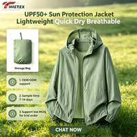 Veste de protection solaire unisexe TIMETEX personnalisée UPF50+, légère, à séchage rapide, respirante, pliable, à capuche, pour la randonnée en plein air, OEM