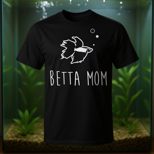 T-shirt Betta Mom nera unisex per adulti, girocollo, manica corta, stampa serigrafica - Product Image 3