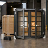 Fenêtre à battants multiples Hangxing, double ouverture, avec grille centrale fixe, pour maison résidentielle, vente en gros usine