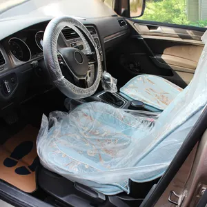 Descartável tampa de assento do carro limpo 5 in1 kit tampa de assento do carro de plástico transparente à prova d' água