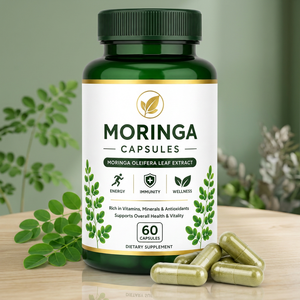 Cápsulas de Extracto de Hoja de Moringa Oleifera Premium, 60 Unidades, Suplemento Dietético Herbal Natural, Apoyo al Bienestar para Adultos, Natural - Product Image 1