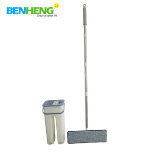 Juego de fregona mágica de secado automático y exprimidor BENHENG, fregona plana de lavado a <span class=keywords><strong>mano</strong></span> gratis barata, cabezal cuadrado de poste de acero, Cubo de limpieza de gran oferta - Product Image 4