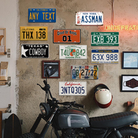 Juego de Letreros Metálicos de Matrículas Estadounidenses, Decoración Retro para Pared de Garaje, Taller Mecánico o Cuarto de Hombre