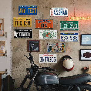 Ensemble de plaques d'<span class=keywords><strong>immatriculation</strong></span> d'état américain en métal, décoration murale rétro pour garage, garage masculin, atelier automobile - Product Image 3