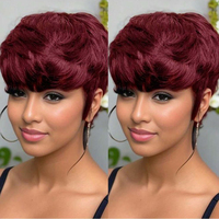 13x4 dentelle transparente pour Pixie Cut perruque cheveux humains bouclés Bob court frontal avec nœuds blanchis infantile bébé Hairlook Frontal
