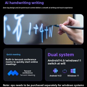 Schermo Interattivo Touch <span class=keywords><strong>Screen</strong></span> <span class=keywords><strong>All</strong></span>-<span class=keywords><strong>in</strong></span>-<span class=keywords><strong>One</strong></span> Serie BOE E4 per Conferenze, TV Mobile Ultra-sottile 4K ad Alta Definizione, Lavagna Interattiva Nera - Product Image 3