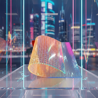 Écran LED flexible transparent adhésif P3.91 pour vitrine de magasin, signalétique publicitaire